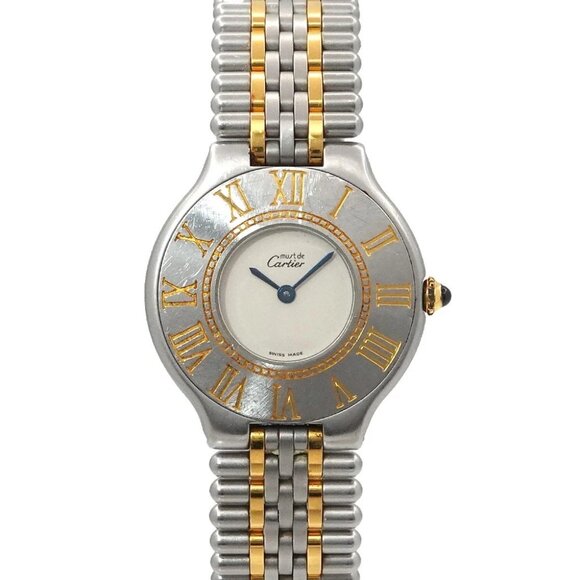 Cartier Must 21 Van Thian W10050F4 Quartz Cream Dial Boys Watch 90289958 - Picture 1 of 6